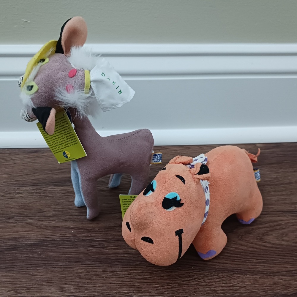 Dakin Dream Pets Billy Goat & Rhinestone Rhino Plush Set Vintage Style
